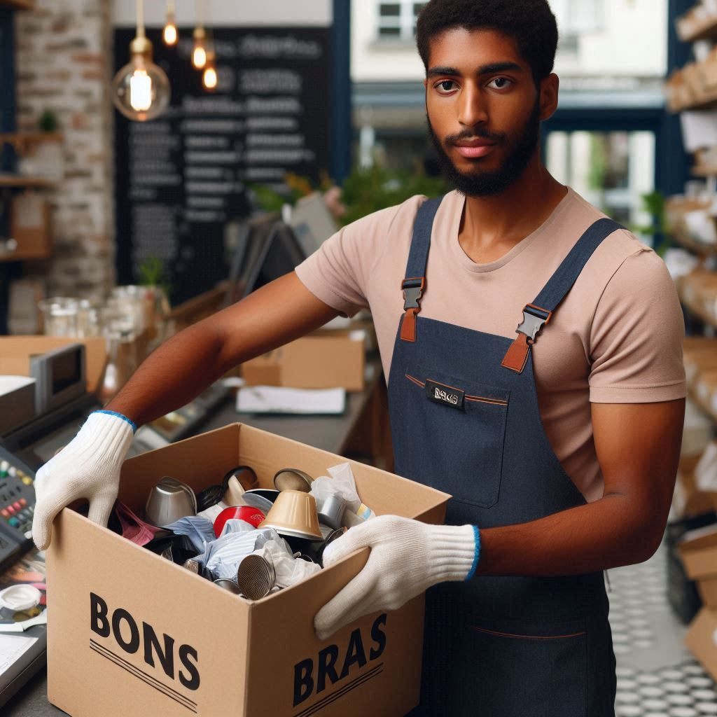 Ouvrier qui vide un magasin - Bons Bras Bruxelles